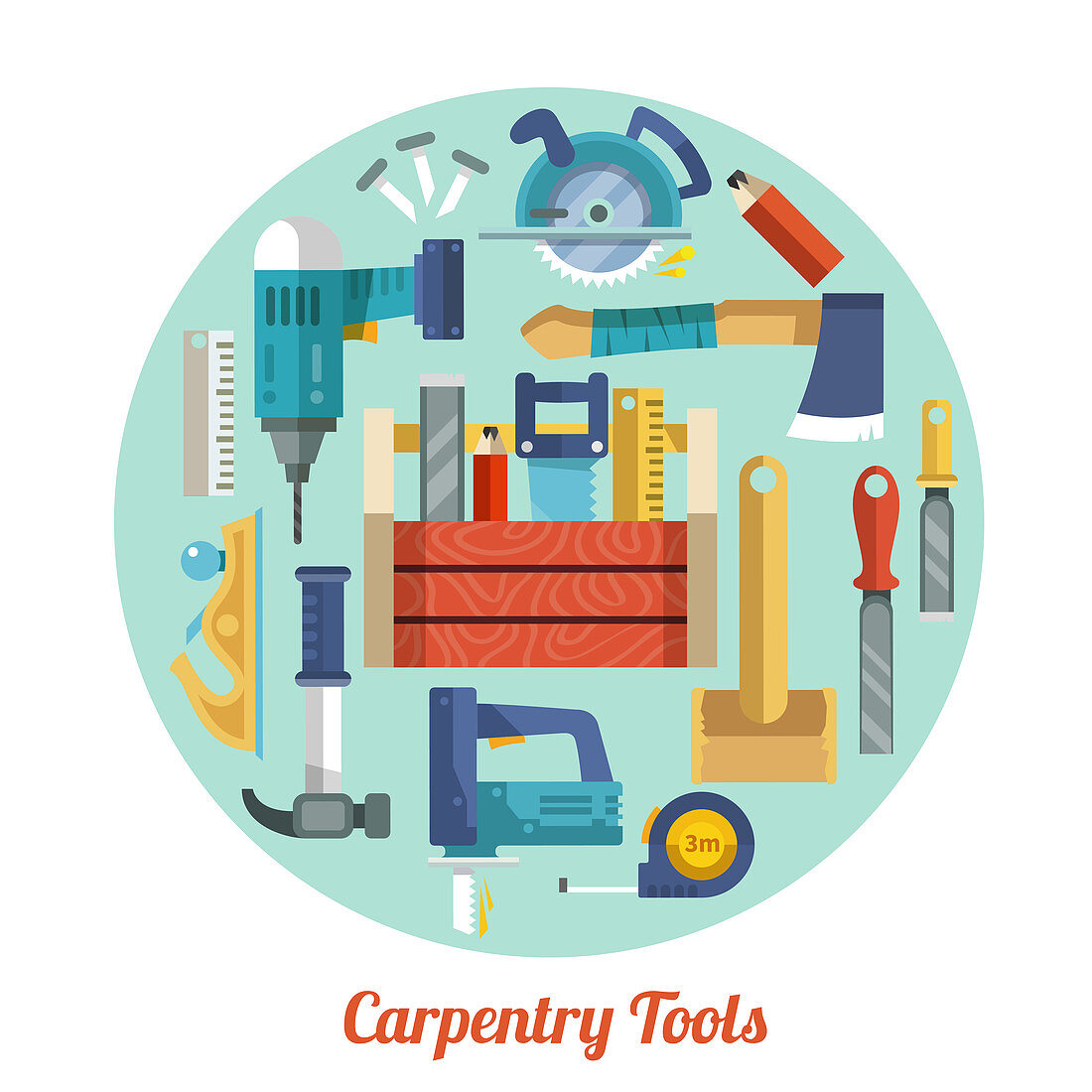 Carpentry icons, illustration