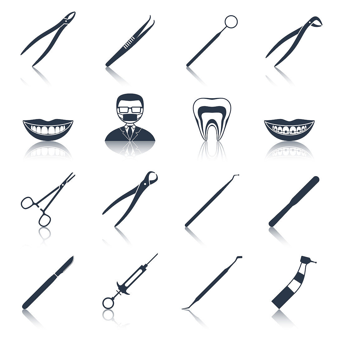 Dentistry icons, illustration