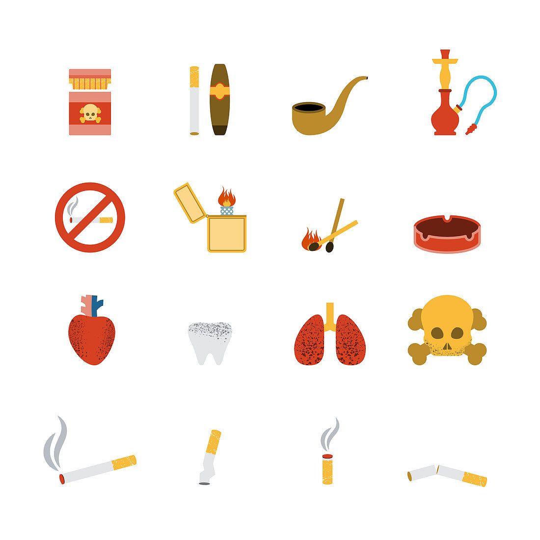 Smoking icons, illustration