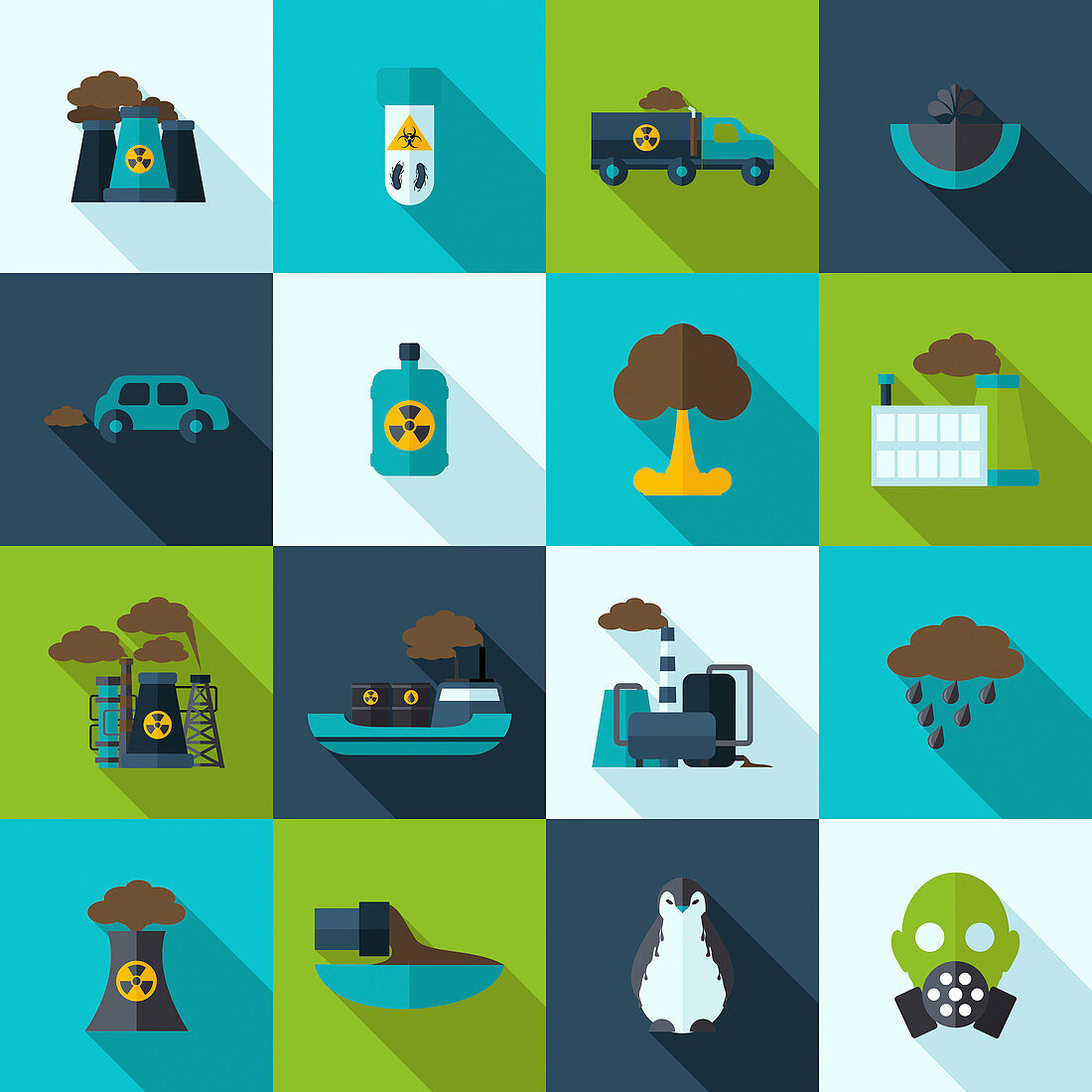 Pollution icons, illustration