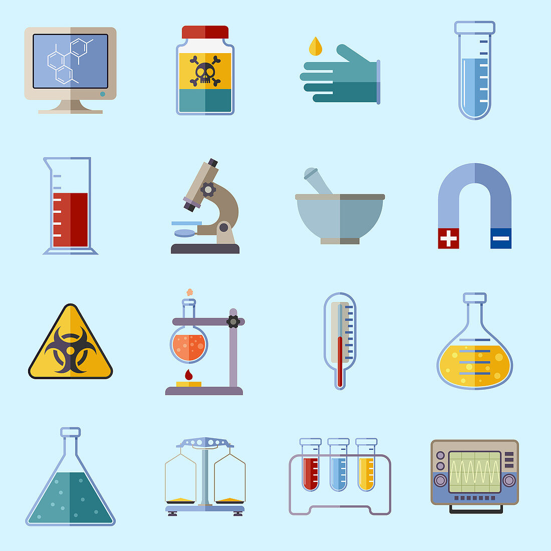 Laboratory icons, illustrations