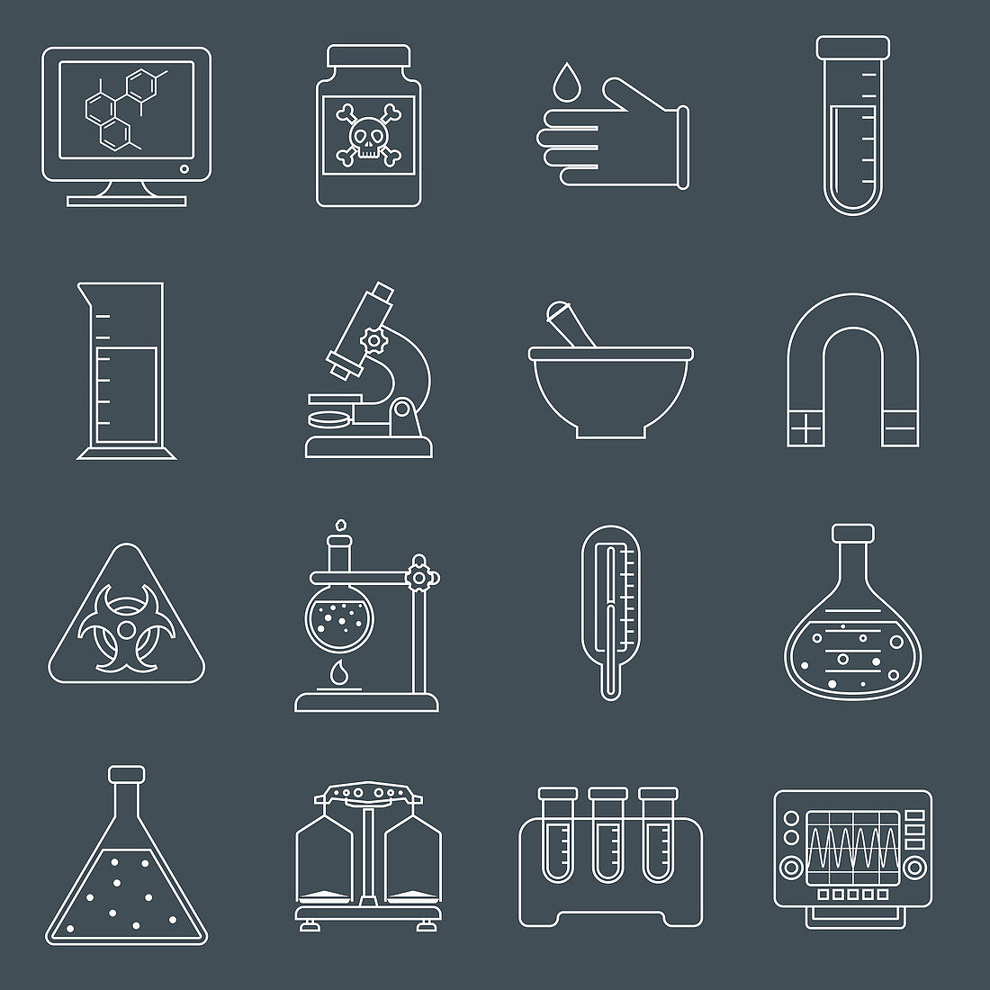 Laboratory icons, illustrations