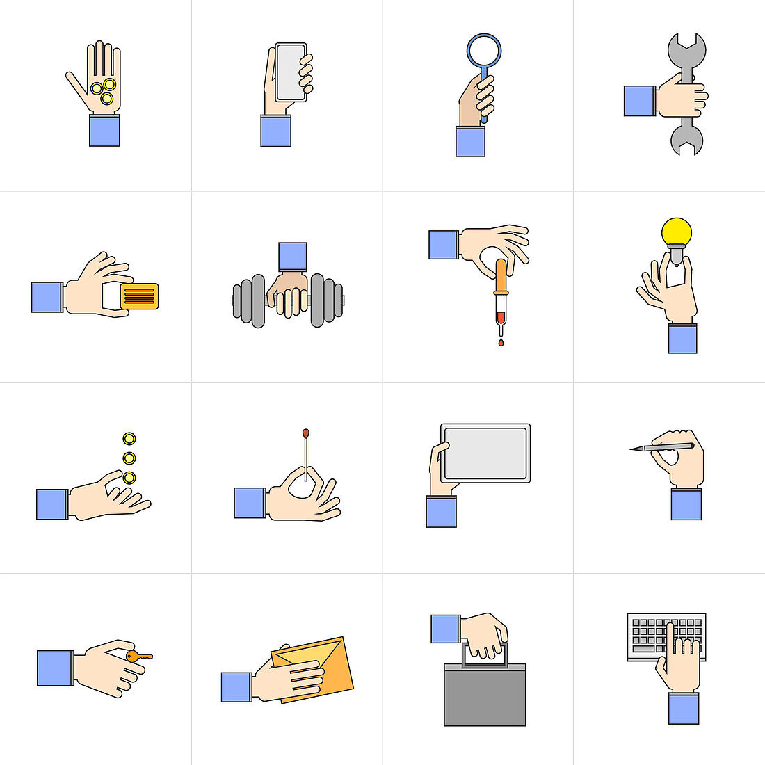 Everyday object icons, illustration
