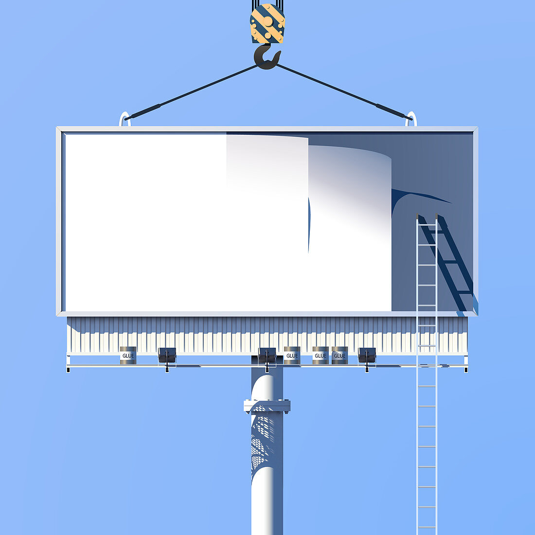 Blank billboard sign, illustration