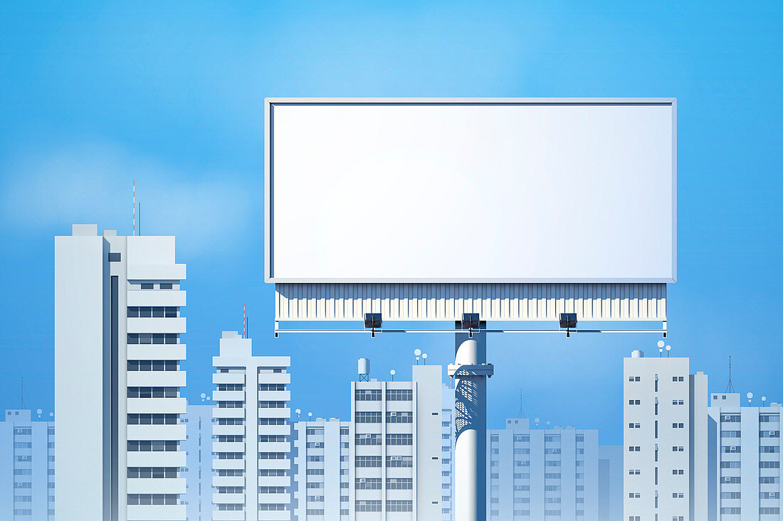 Blank billboard sign, illustration