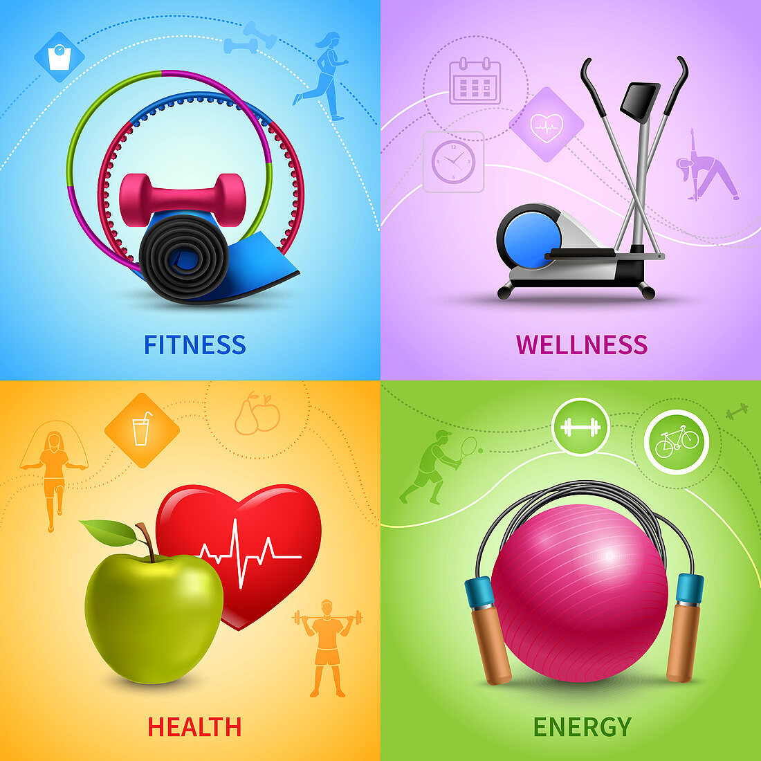Health and fitness, illustration