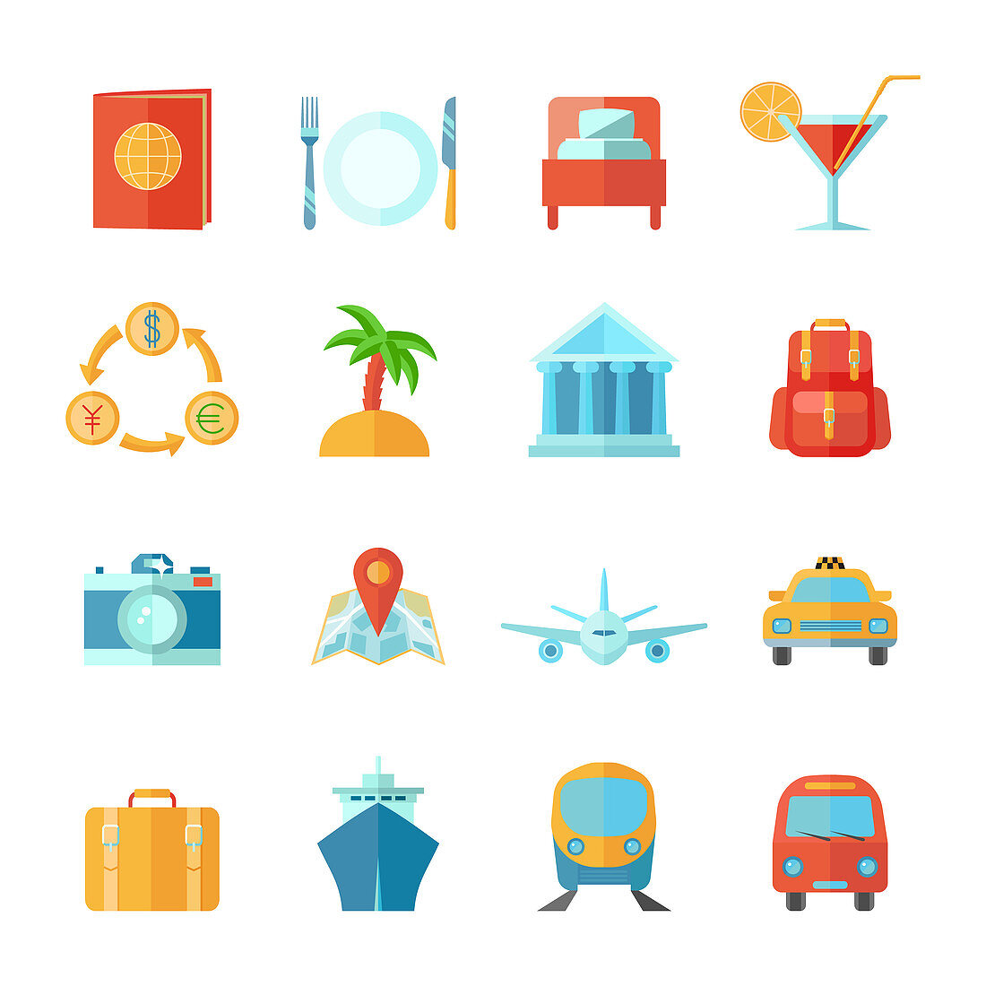 Travel icons, illustration