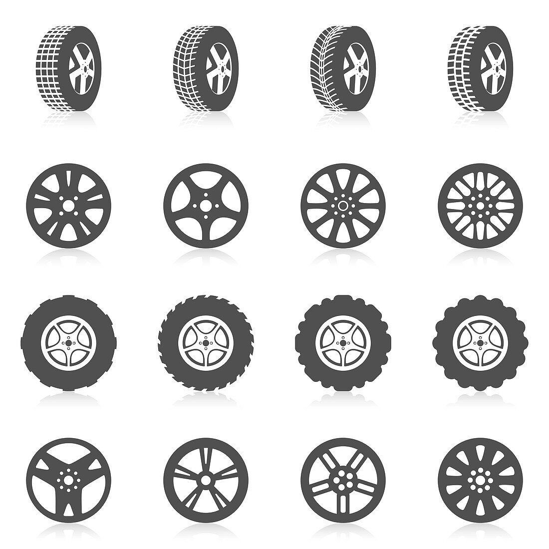 Tyre icons, illustration