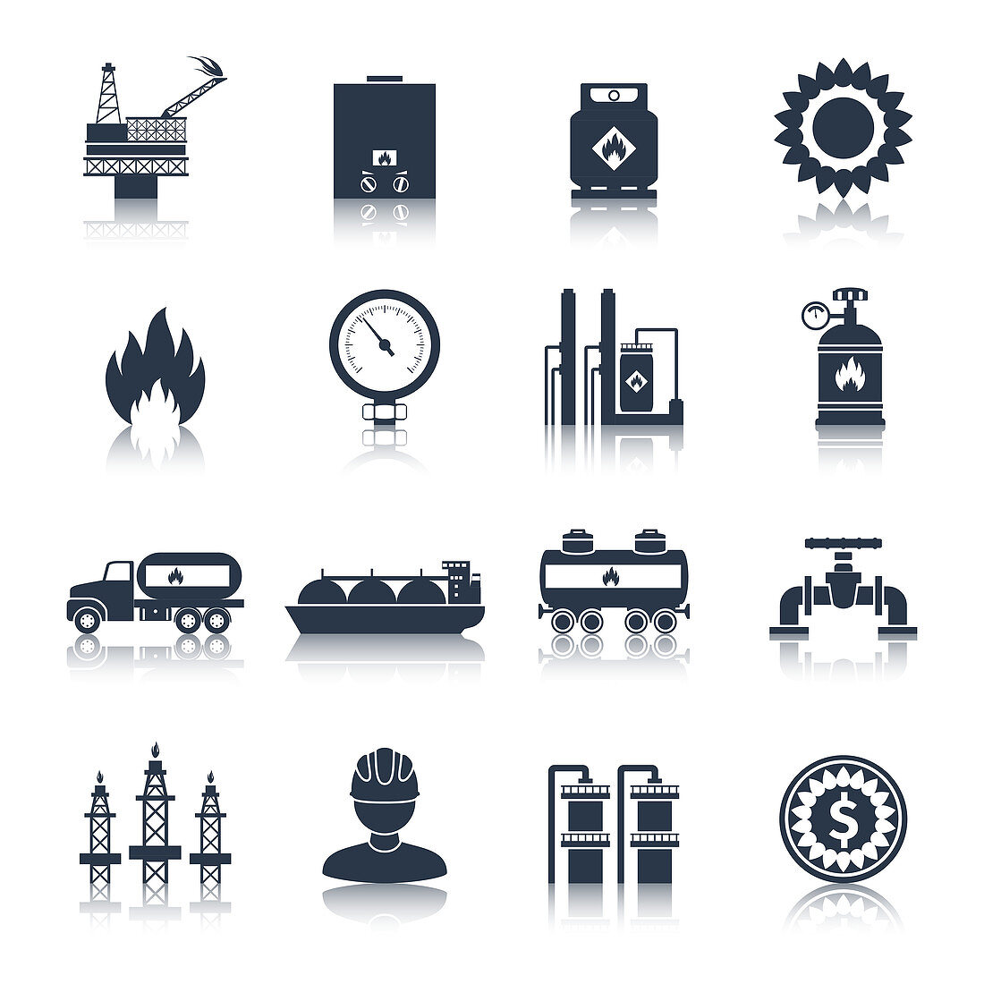 Gas industry icons, illustration