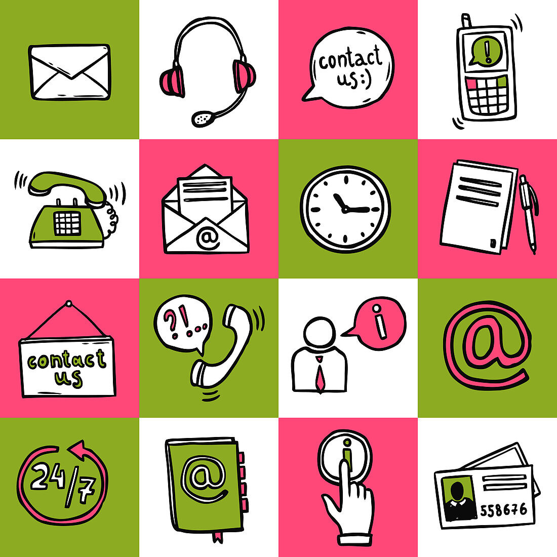 Customer service icons, illustration