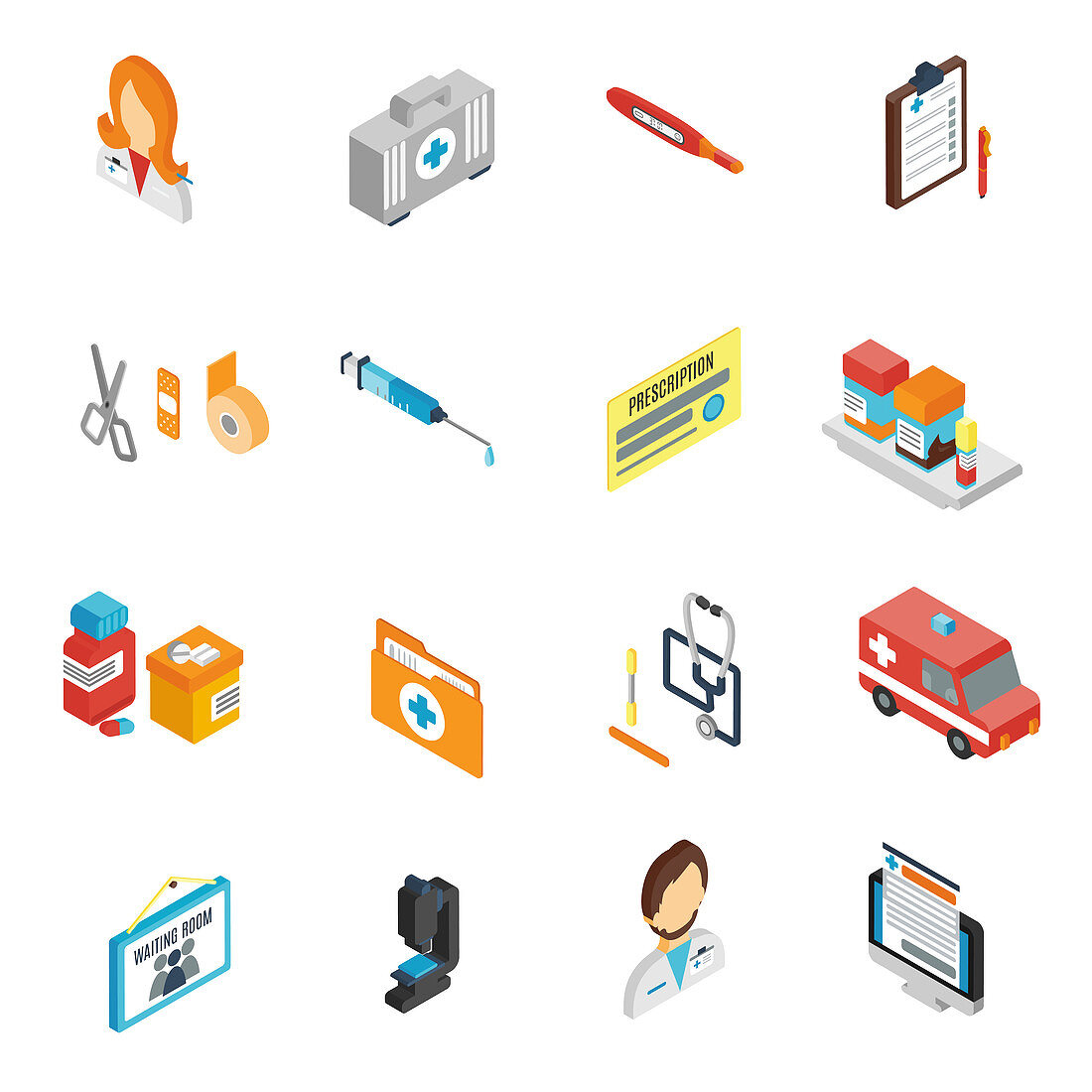 Healthcare icons, illustration