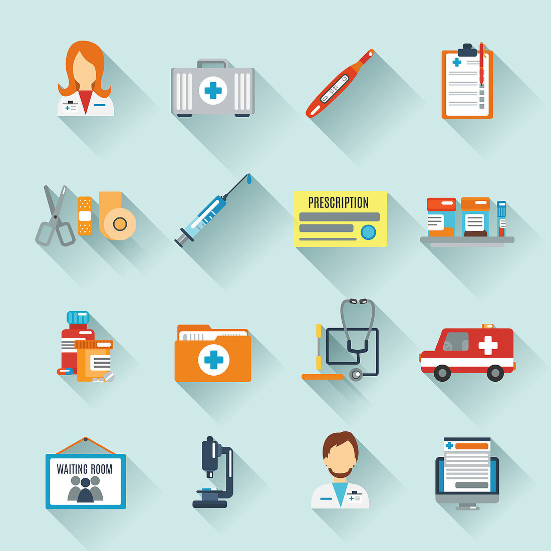 Healthcare icons, illustration