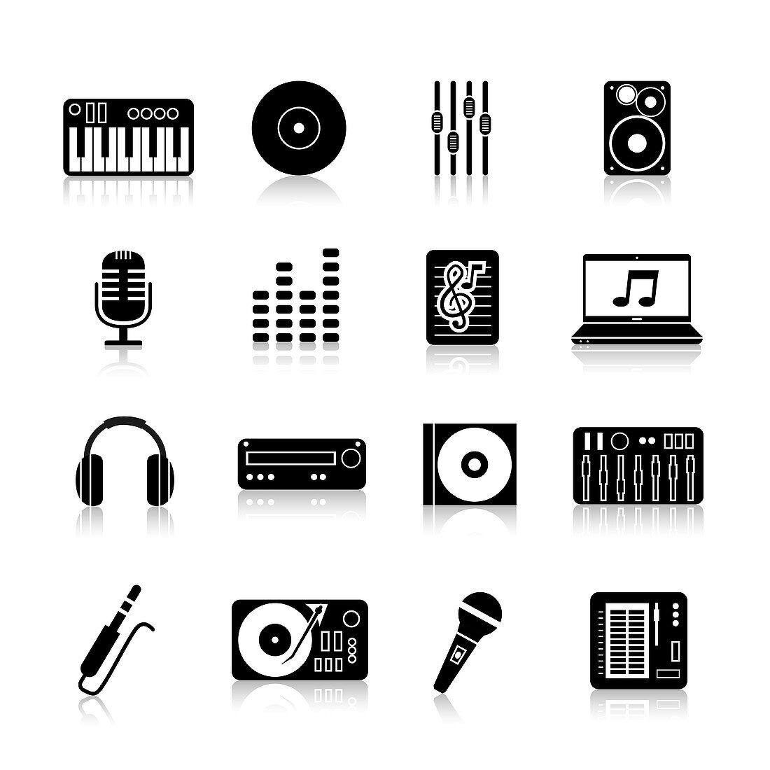 Music icons, illustration