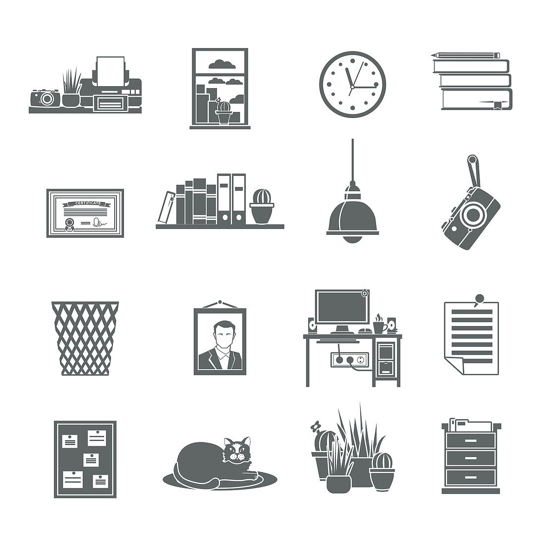 Office icons, illustration