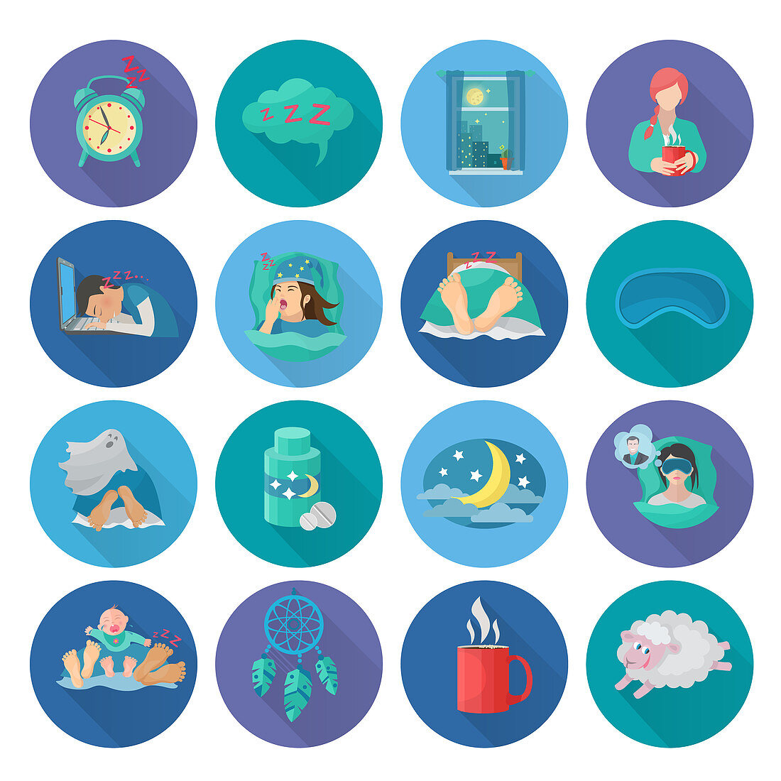Sleep icons, illustration