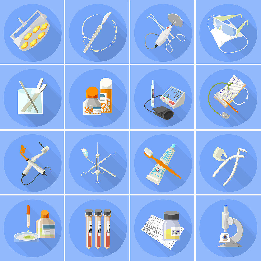 Healthcare icons, illustration