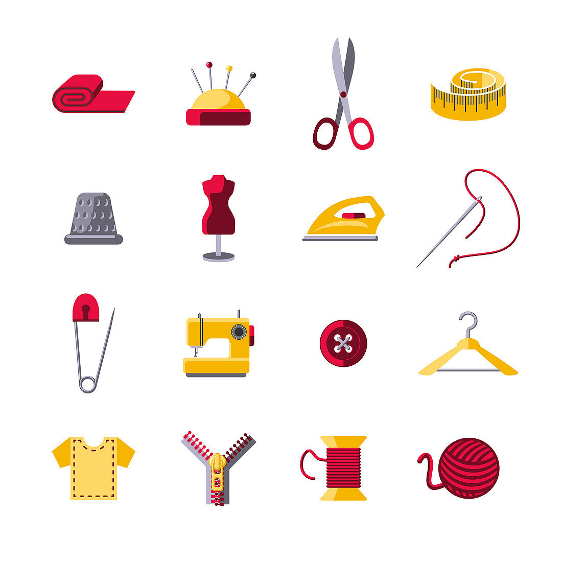 Sewing icons, illustration