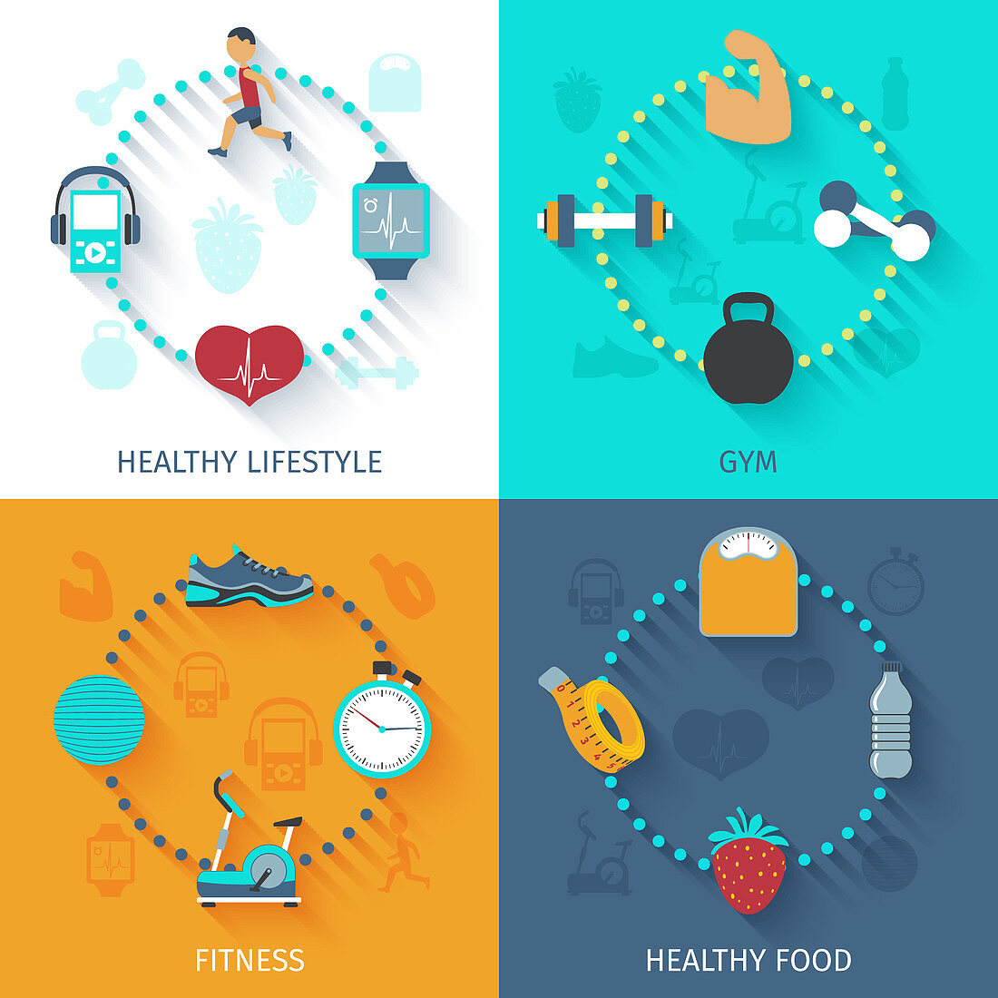 Health and fitness, illustration