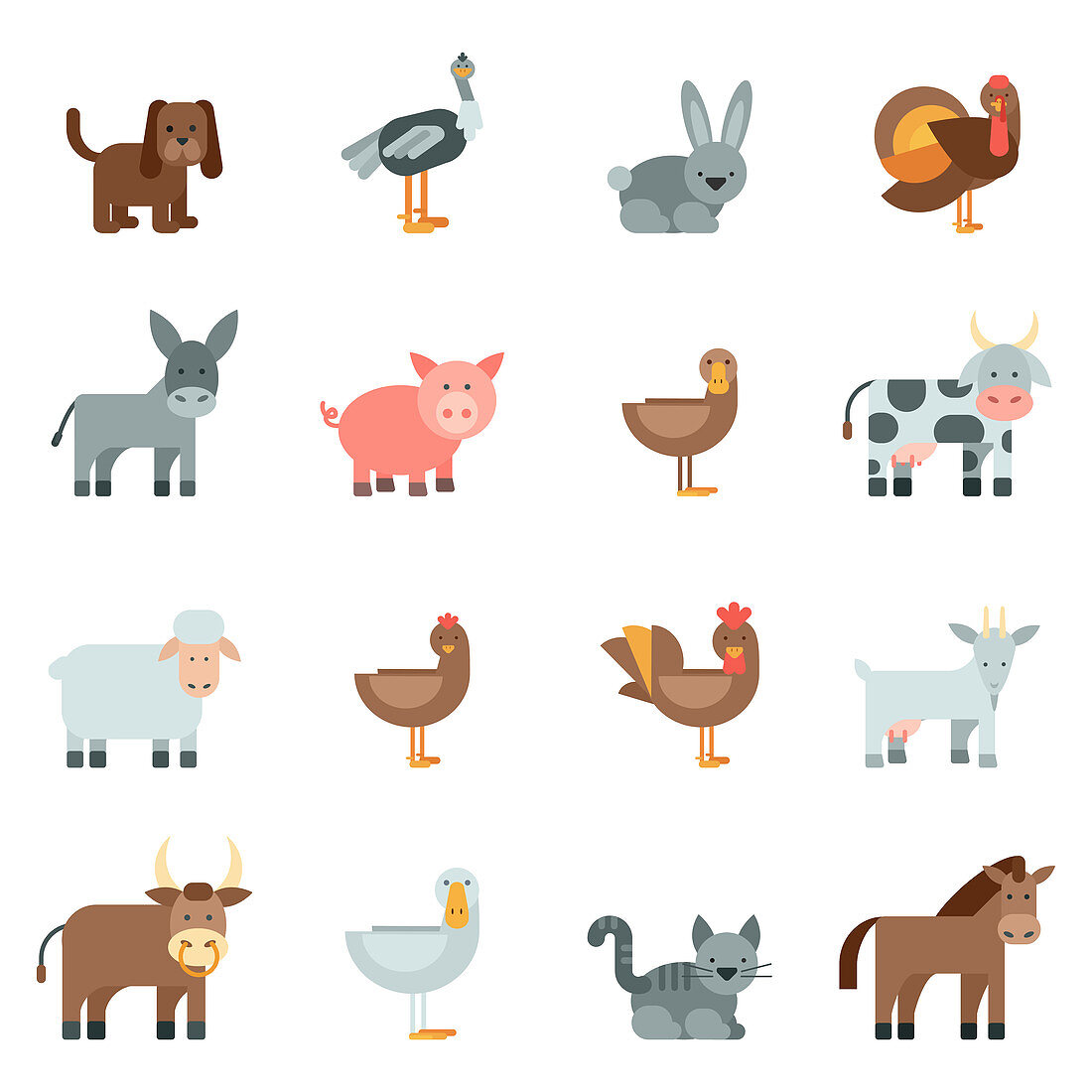 Animal icons, illustration