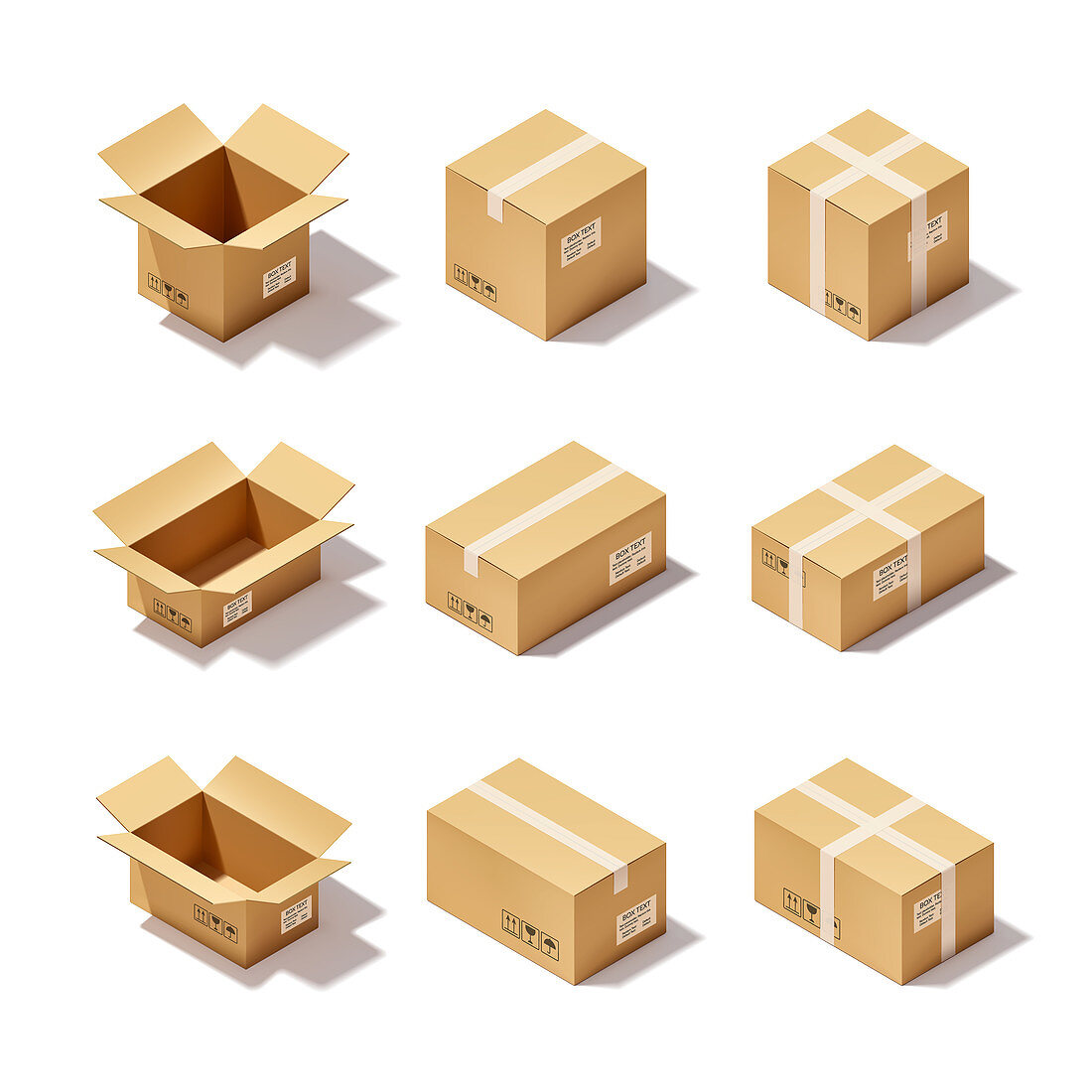 Box icons, illustration