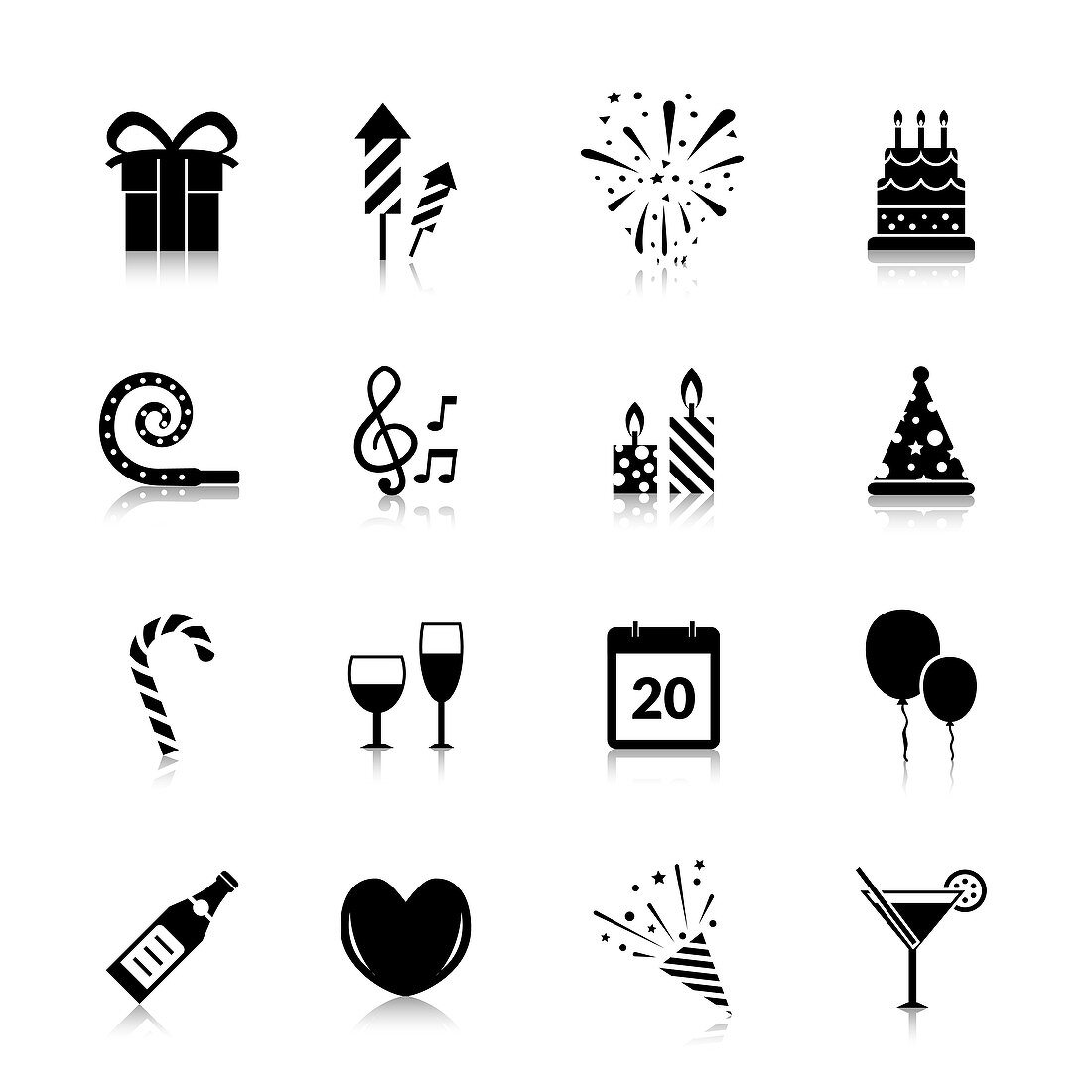 Celebration icons, illustration