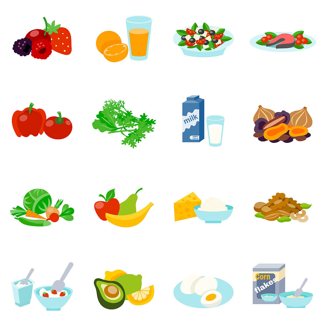 Food and drink icons, illustration