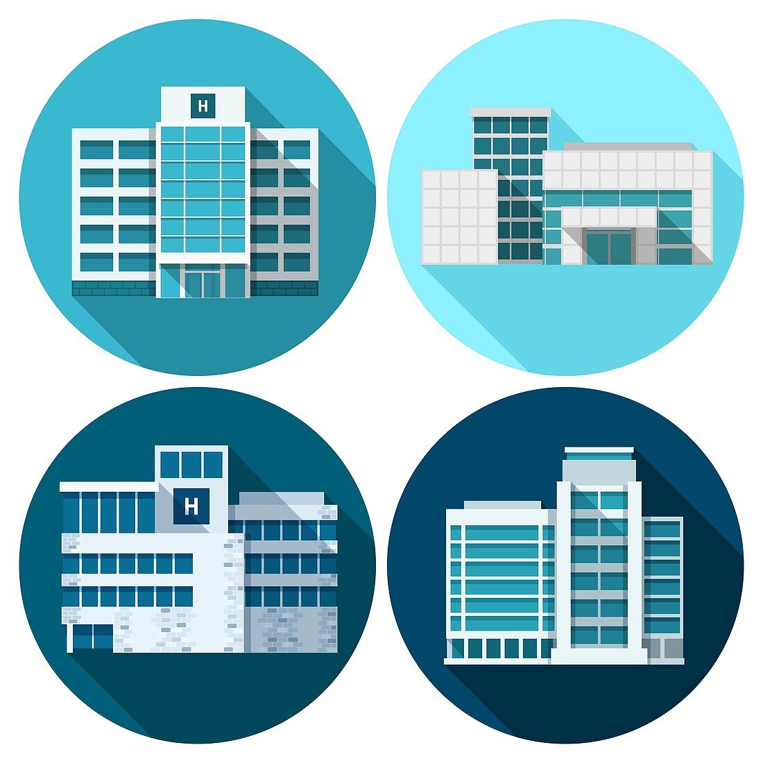 Hospital buildings, illustration