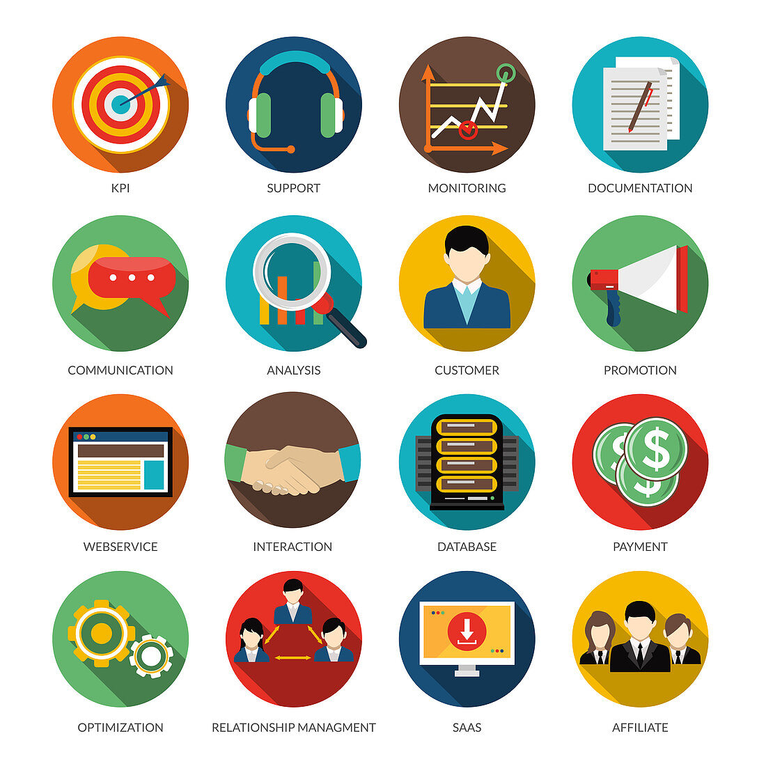 Customer relationship icons, illustration