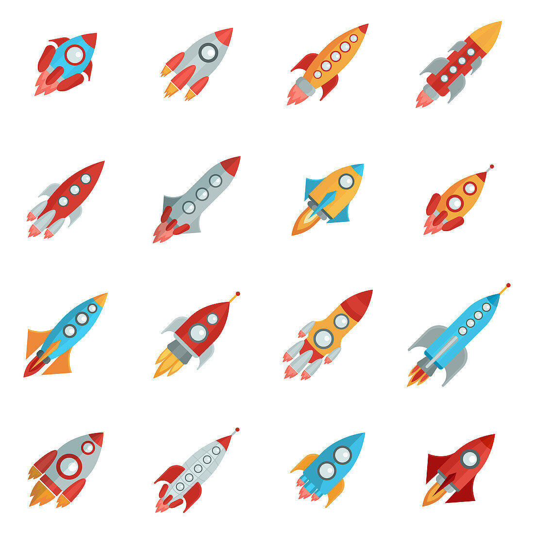 Rocket icons, illustration