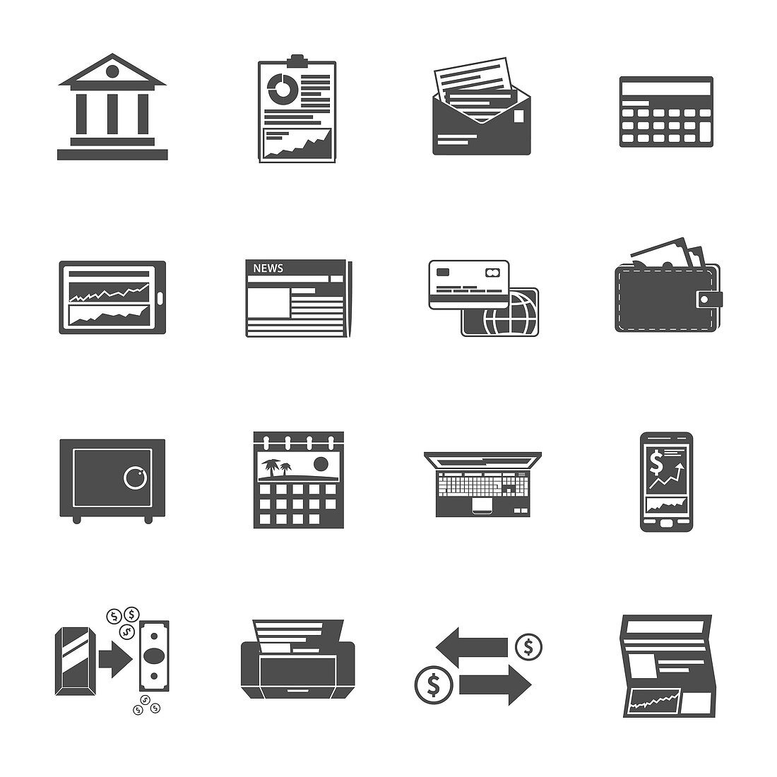 Banking icons, illustration