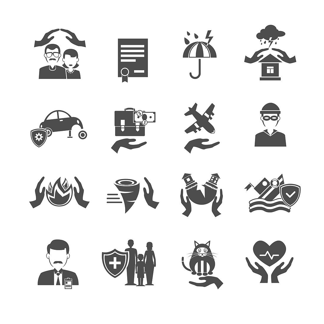 Insurance icons, illustration