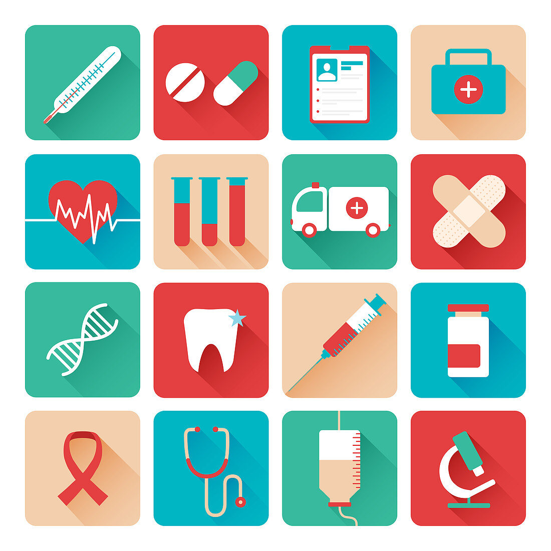 Healthcare icons, illustration