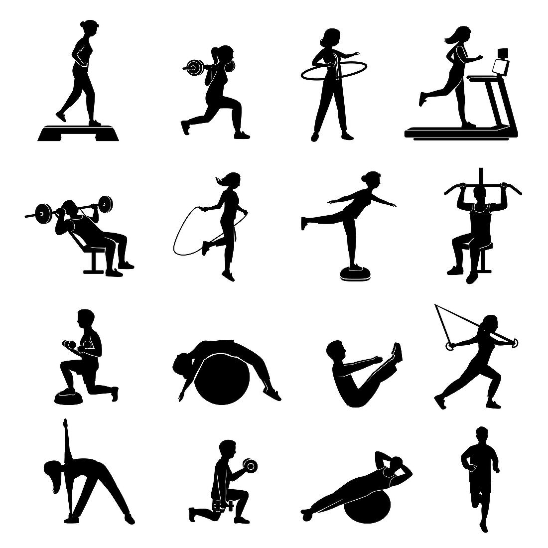 Exercise icons, illustration