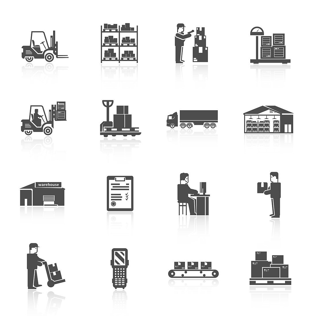 Warehouse icons, illustration