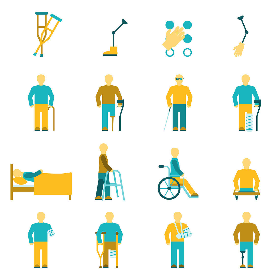 Disability icons, illustration