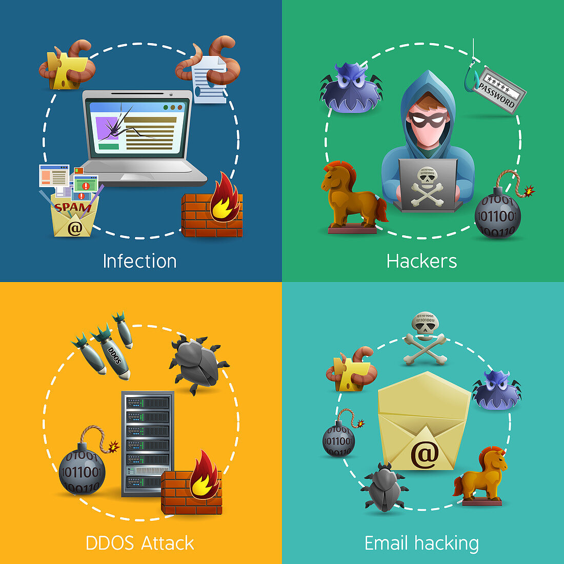 Computer hacking, illustration