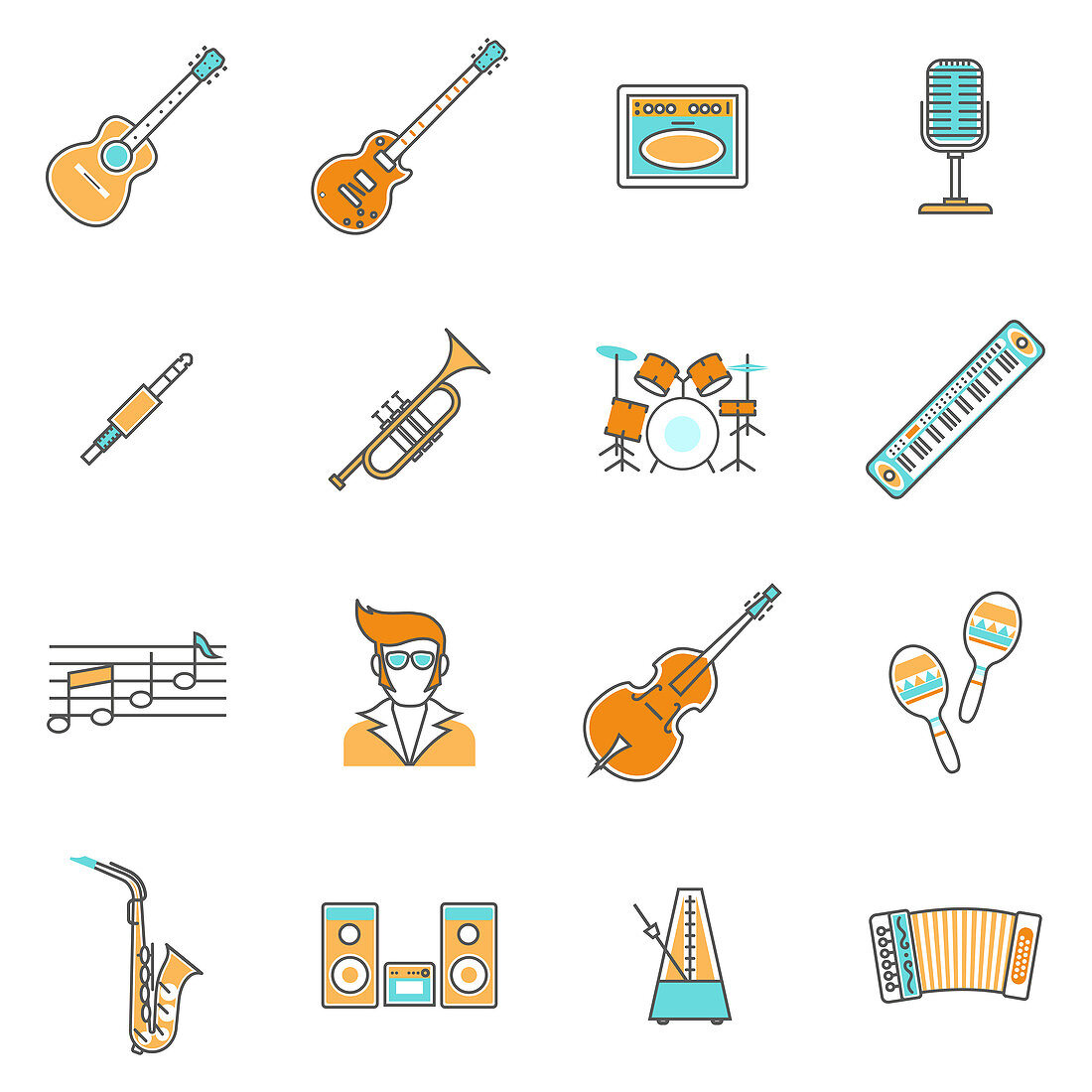 Music icons, illustration