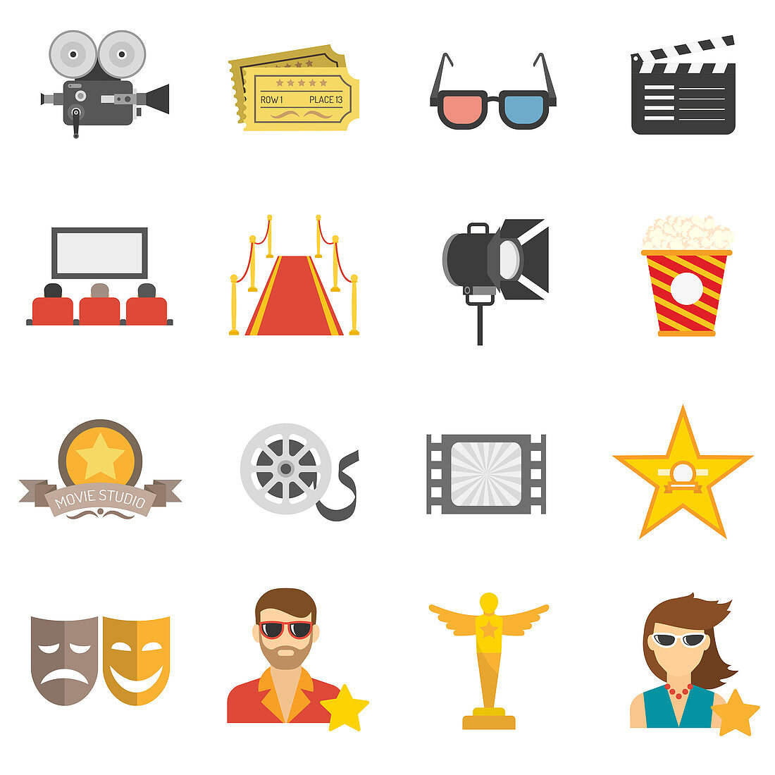 Movie icons, illustration