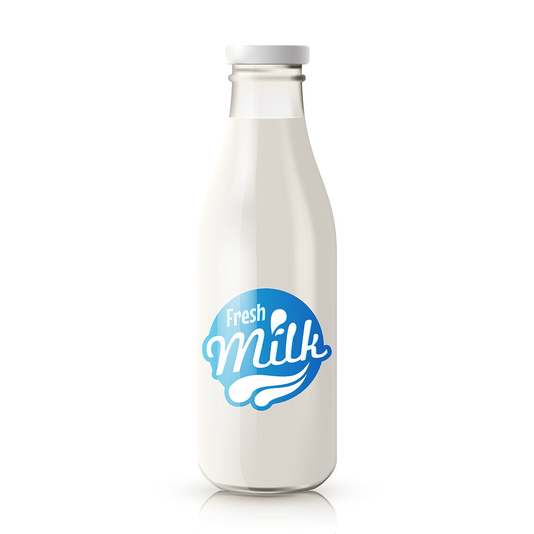 Milk in bottle, illustration