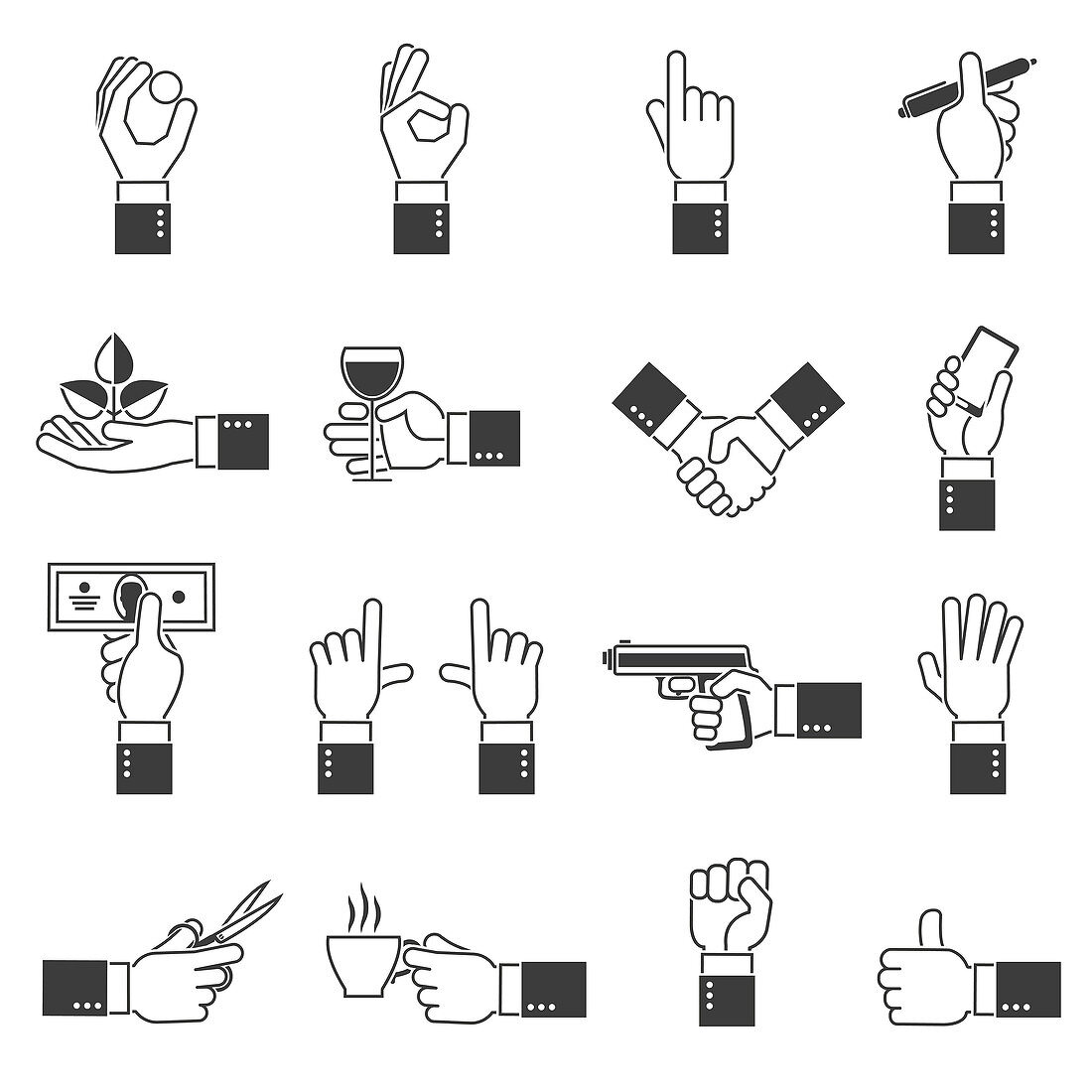 Hand icons, illustration