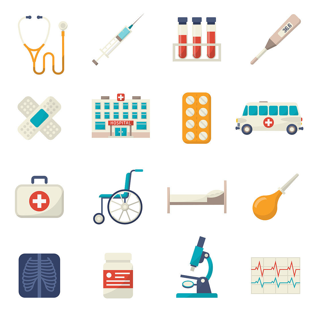 Healthcare icons, illustration