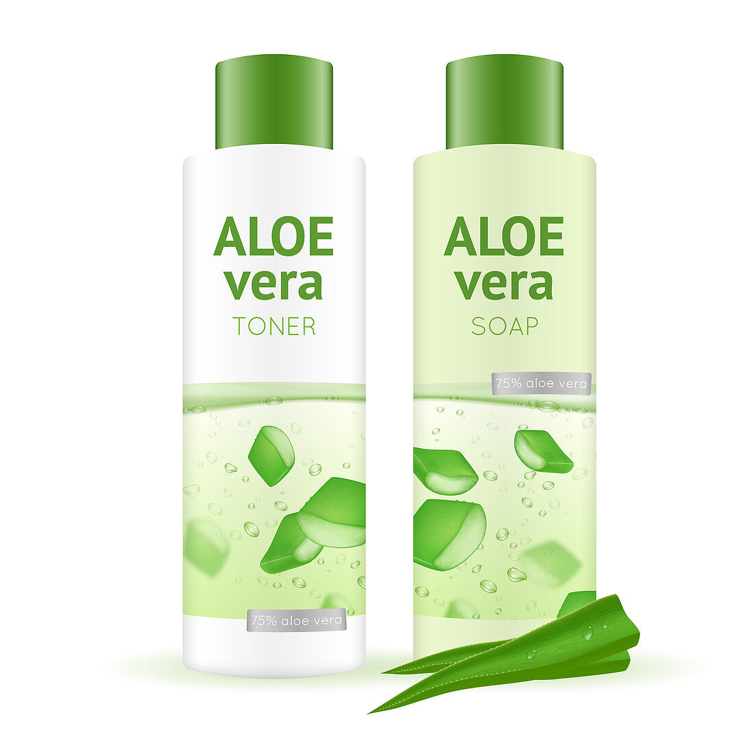 Aloe vera products, illustration