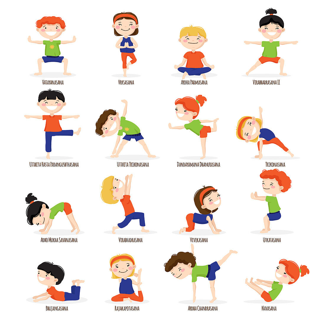 Yoga poses, illustration