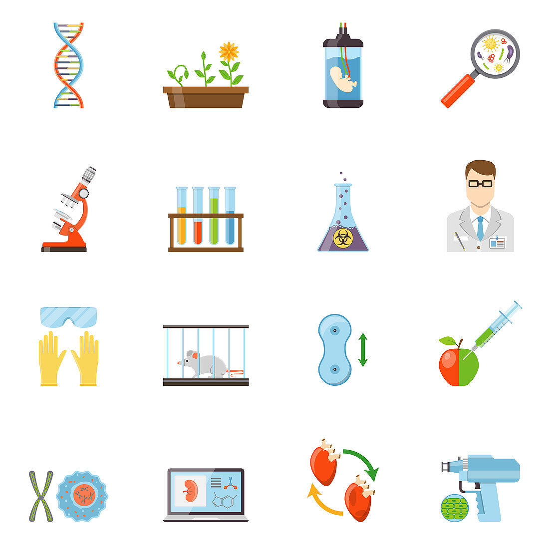 Biotechnology icon, illustration