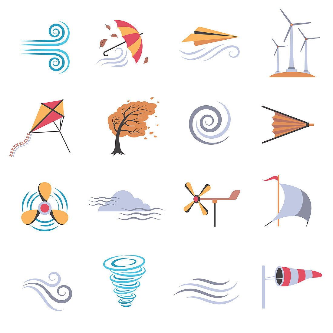 Wind icons, illustration
