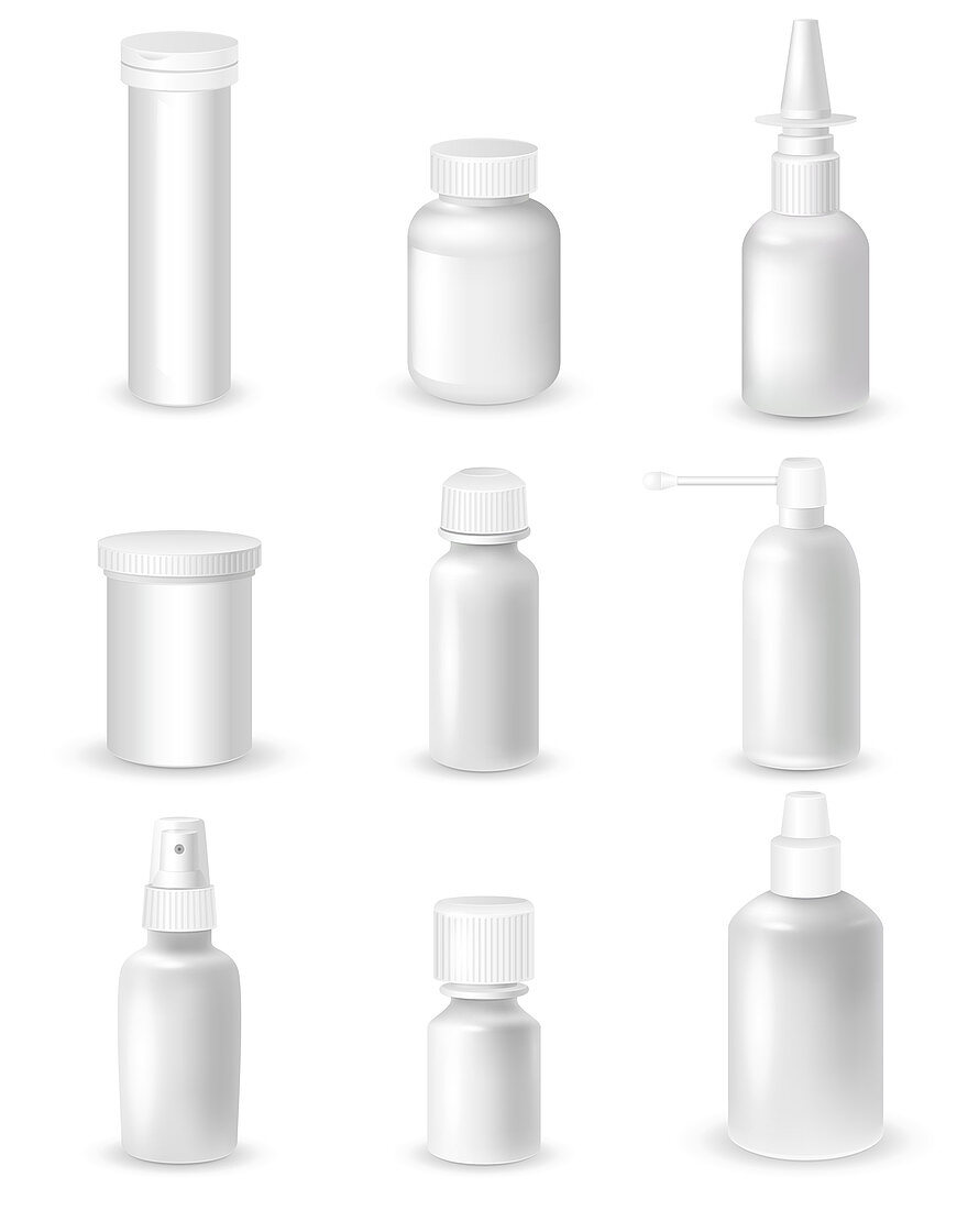 Medicine containers, illustration