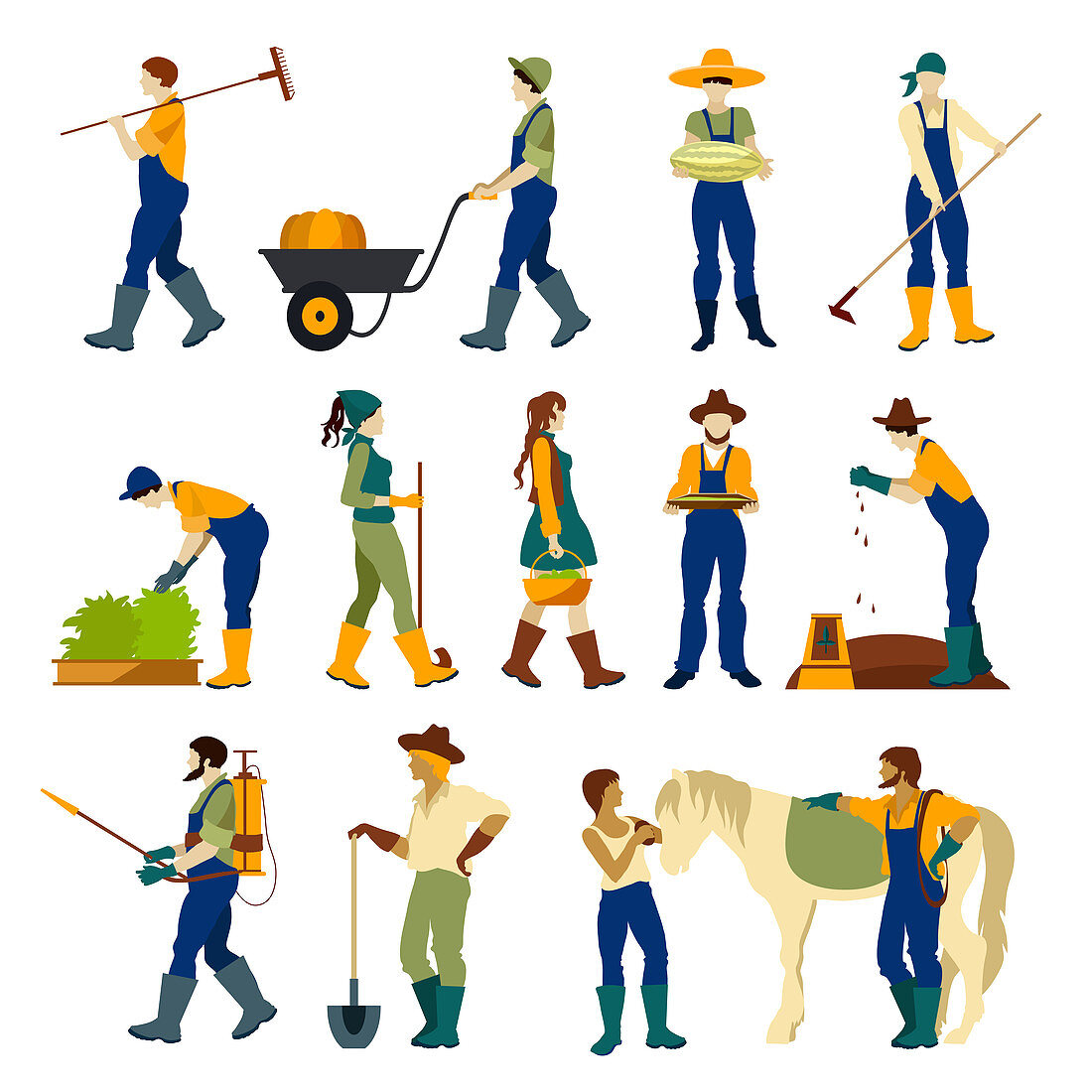 Farmer icons, illustration