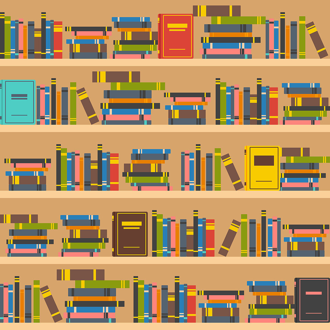 Book shelves, illustration