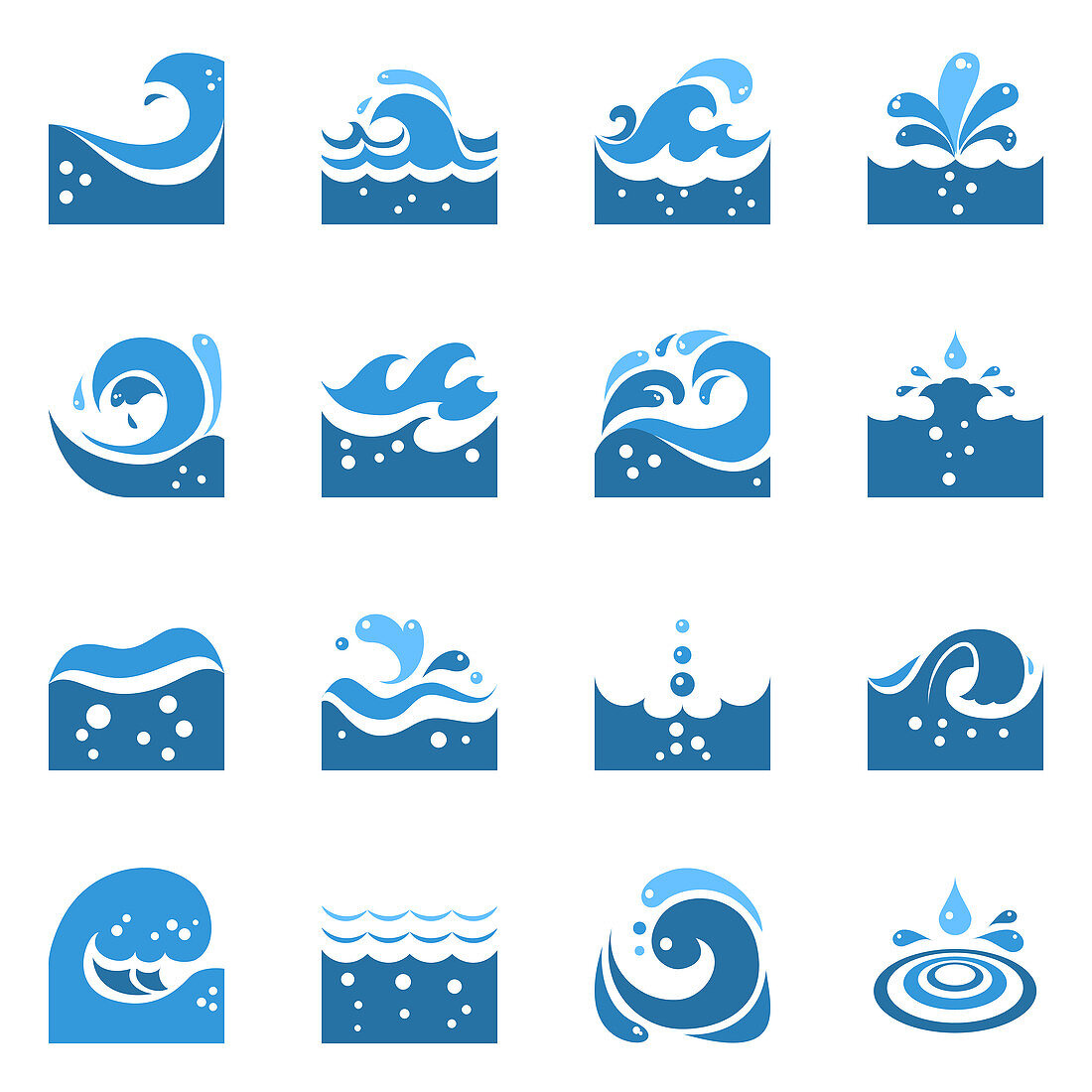 Wave icons, illustration