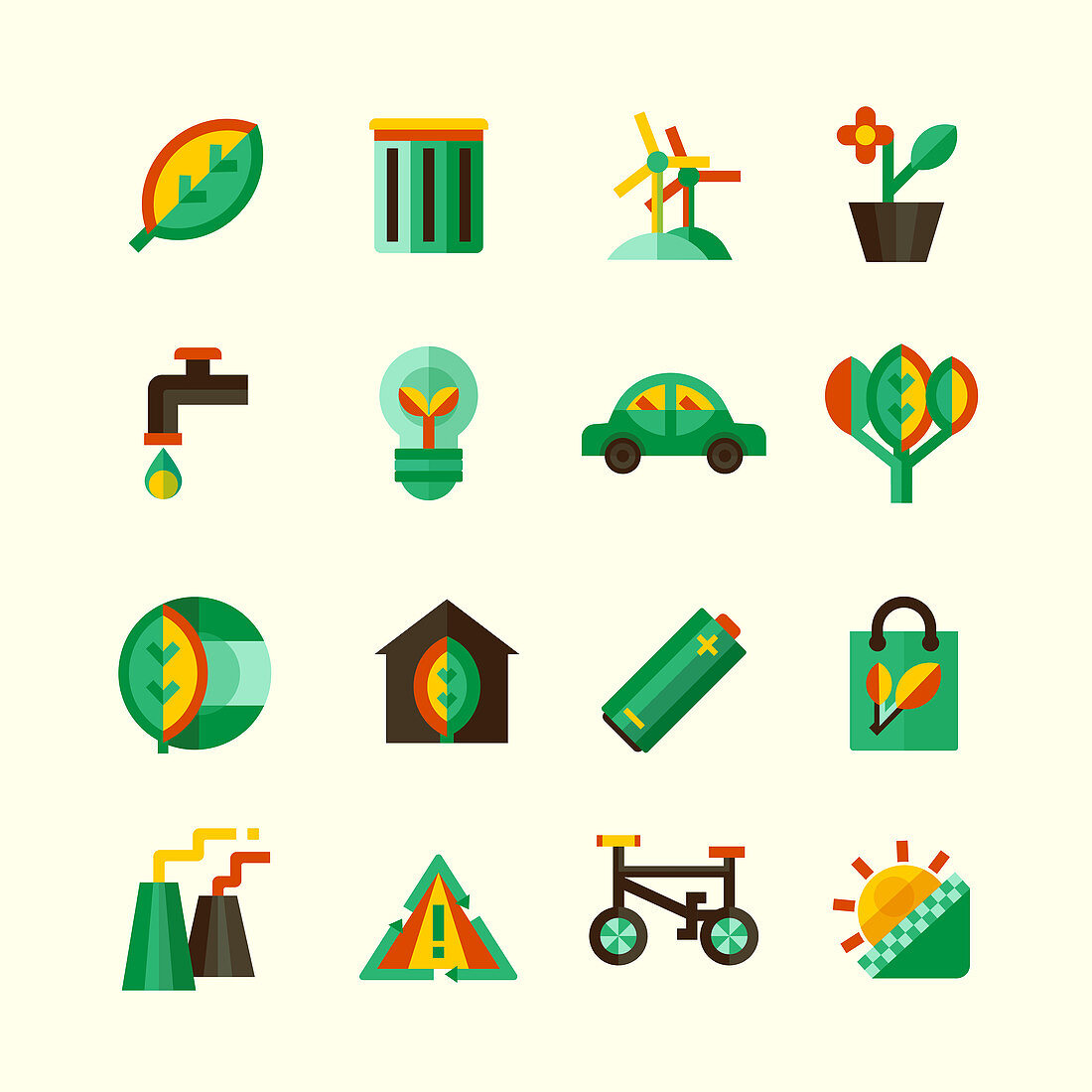 Ecology icons, illustration